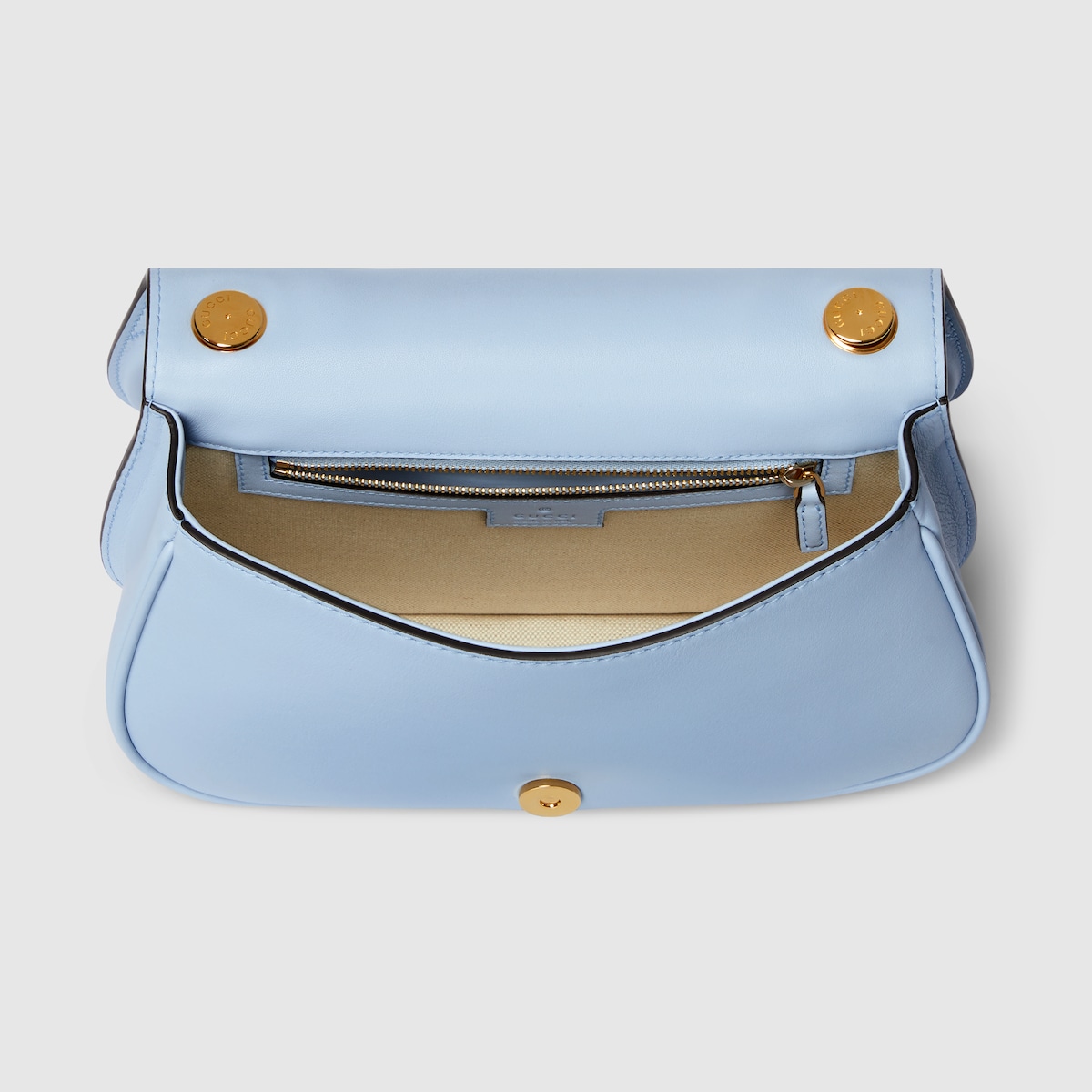 Gucci Blondie medium top handle bag in light blue leather