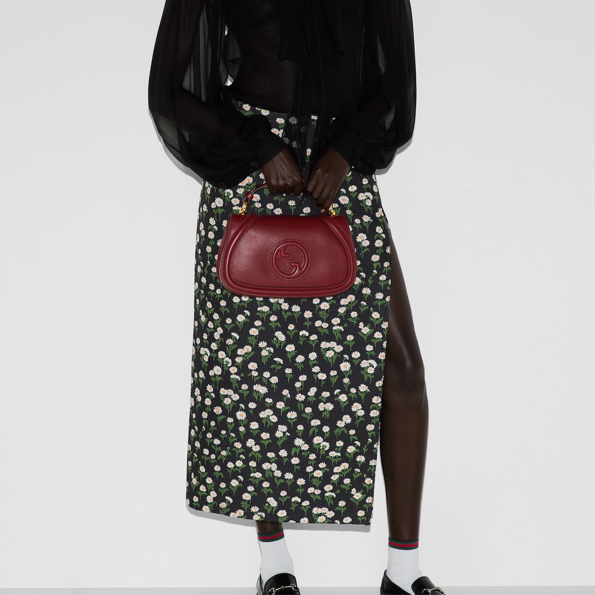 Gucci Blondie medium top handle bag in Rosso Ancora red