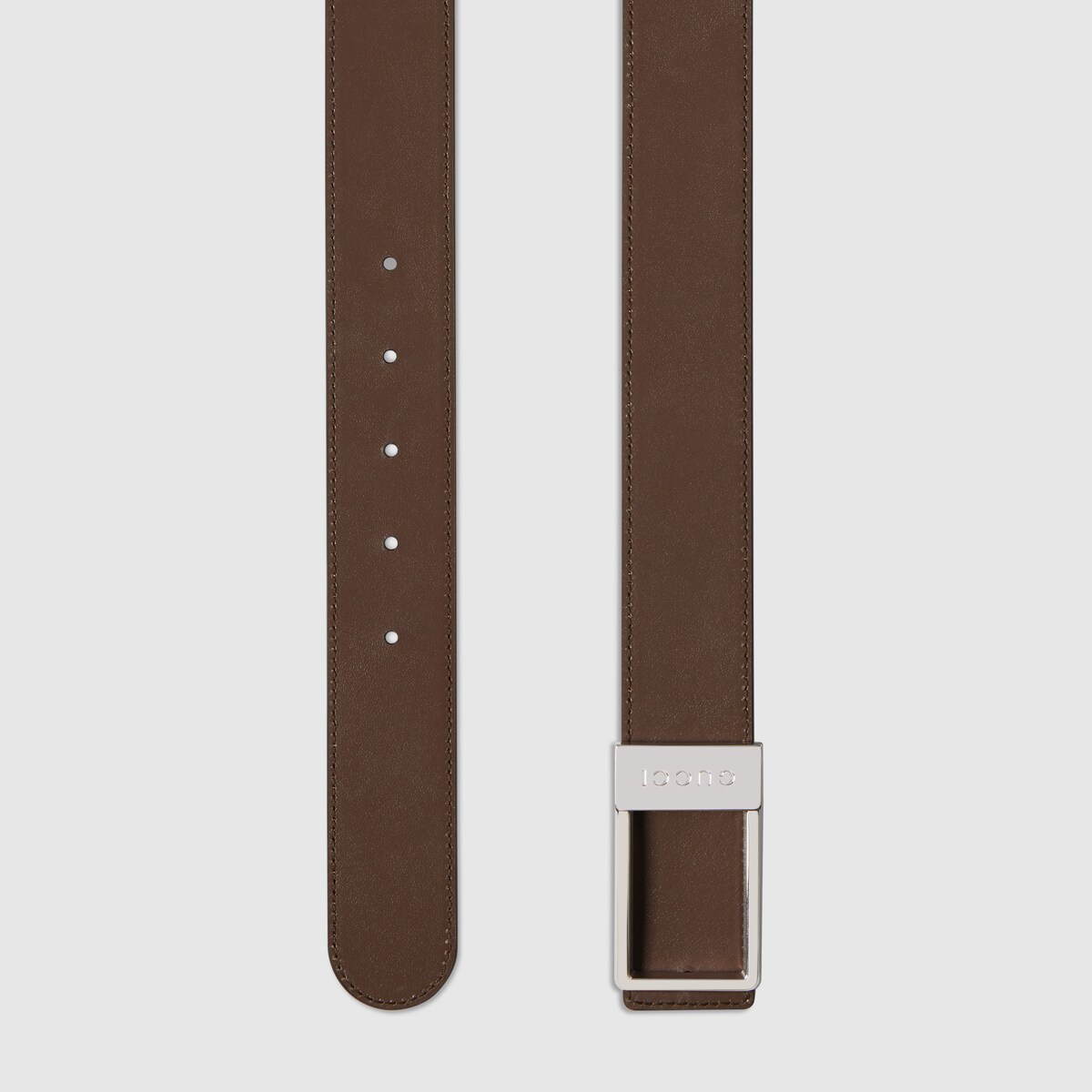 Reversible belt with rectangular buckle in black GG leather and leather - thumbnail 9