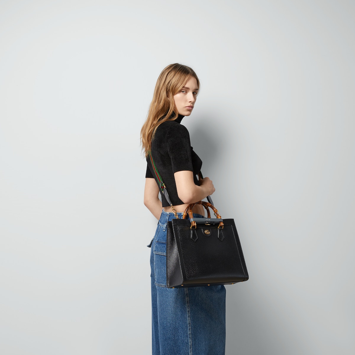 Gucci Diana large tote bag in black leather | GUCCI® US