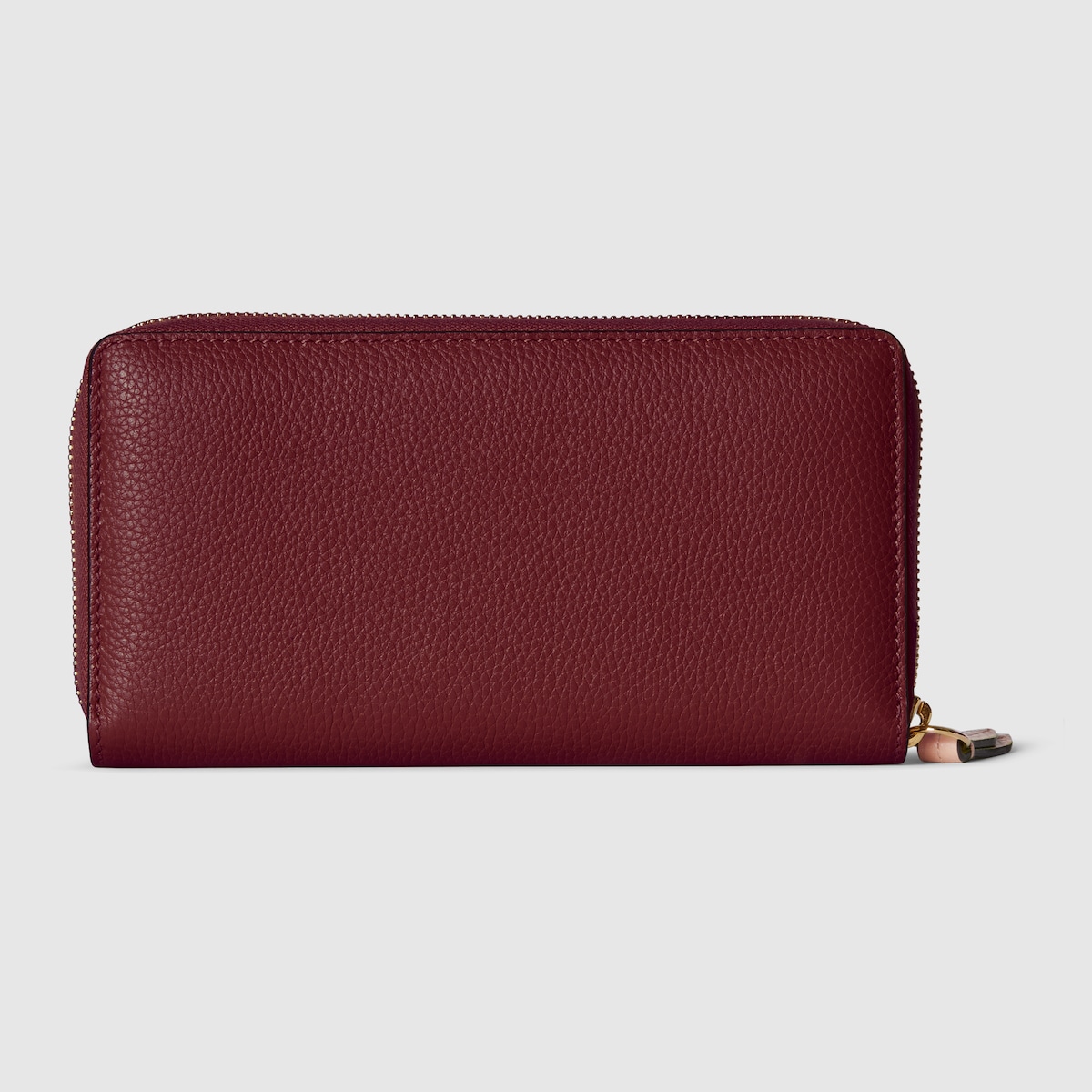 Bi-color GG Marmont zip around wallet in Rosso Ancora red
