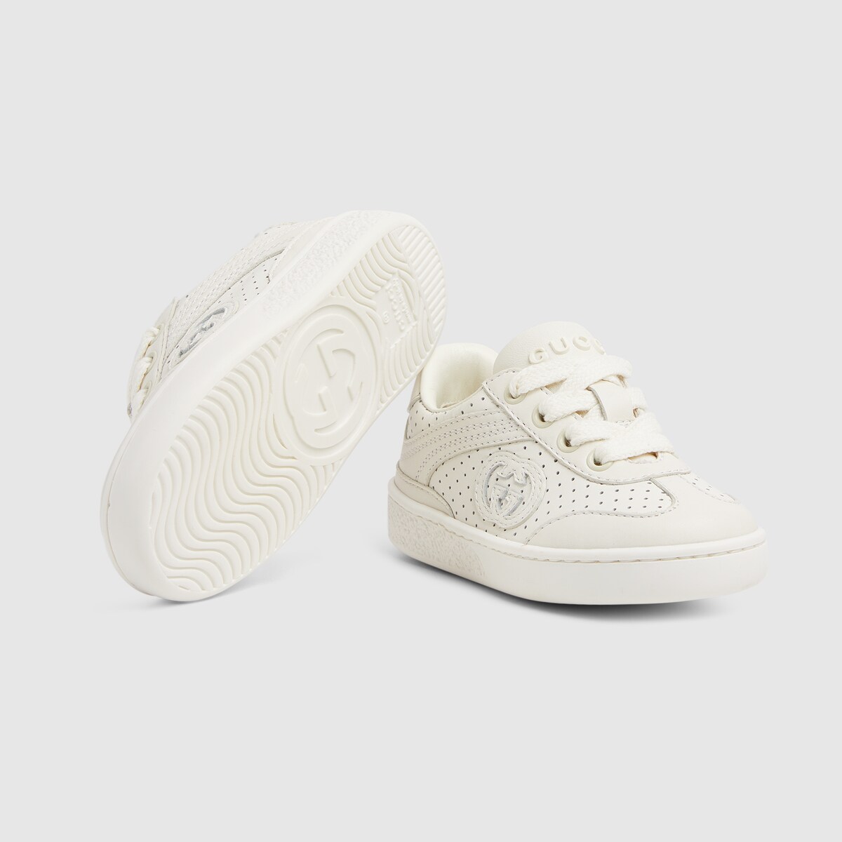 Toddler G75 sneaker in off white leather - thumbnail 2