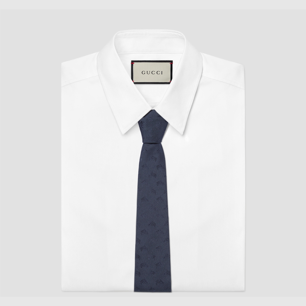 Equestrian silk jacquard tie in blue | GUCCI® US