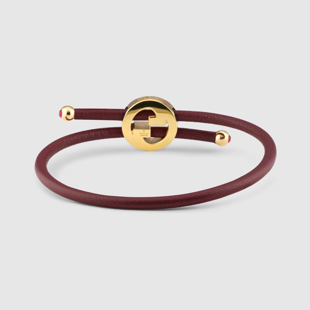 Bracelet with enamel Round Interlocking G in Rosso Ancora red