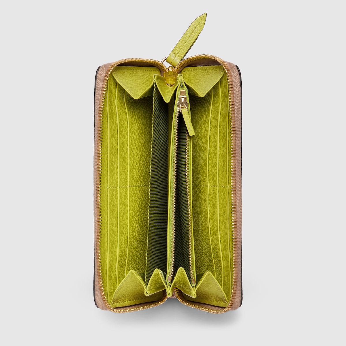 Gucci レザー　ウォレット ダブルG バイカラー ジップアラウンドウォレット ・ベージュ