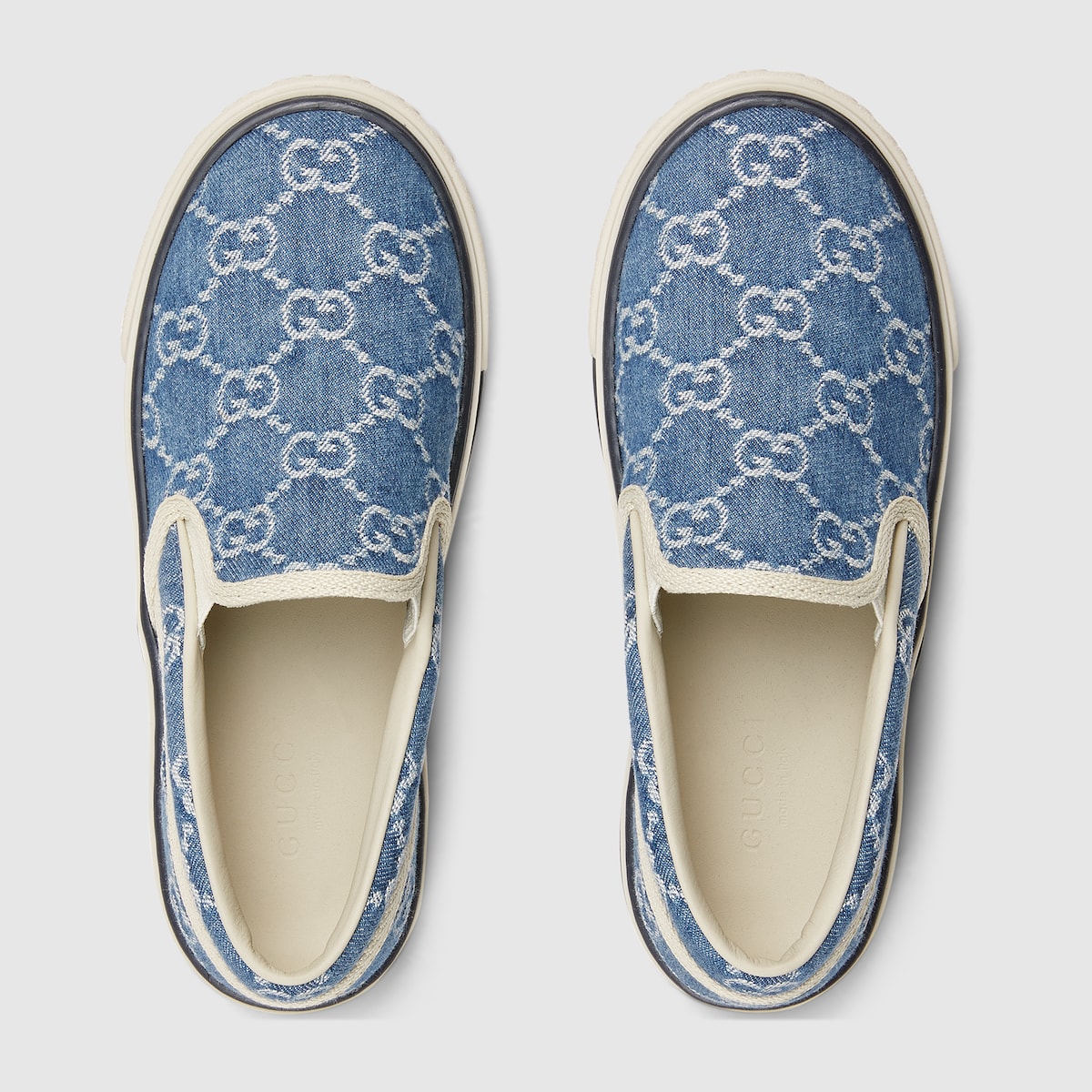 Children's Gucci Tennis 1977 sneaker in blue and ivory GG