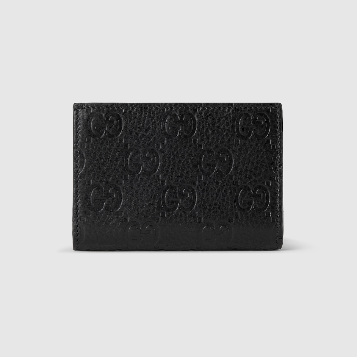 Gg emblem small wallet in black leather gucci us