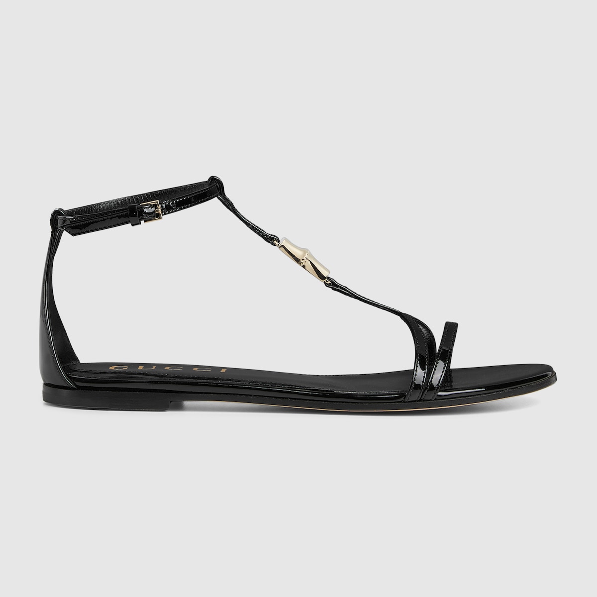 Women's thong sandal with Bamboo in black leather | GUCCI® CA
