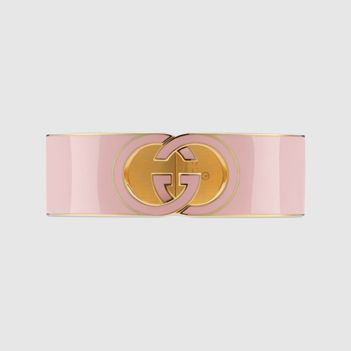 Gucci Interlocking enamel cuff bracelet in yellow gold-toned