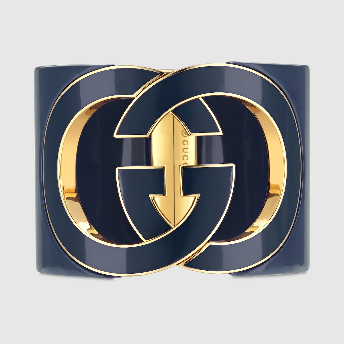 Gucci Interlocking cuff bracelet in blue resin | GUCCI® US