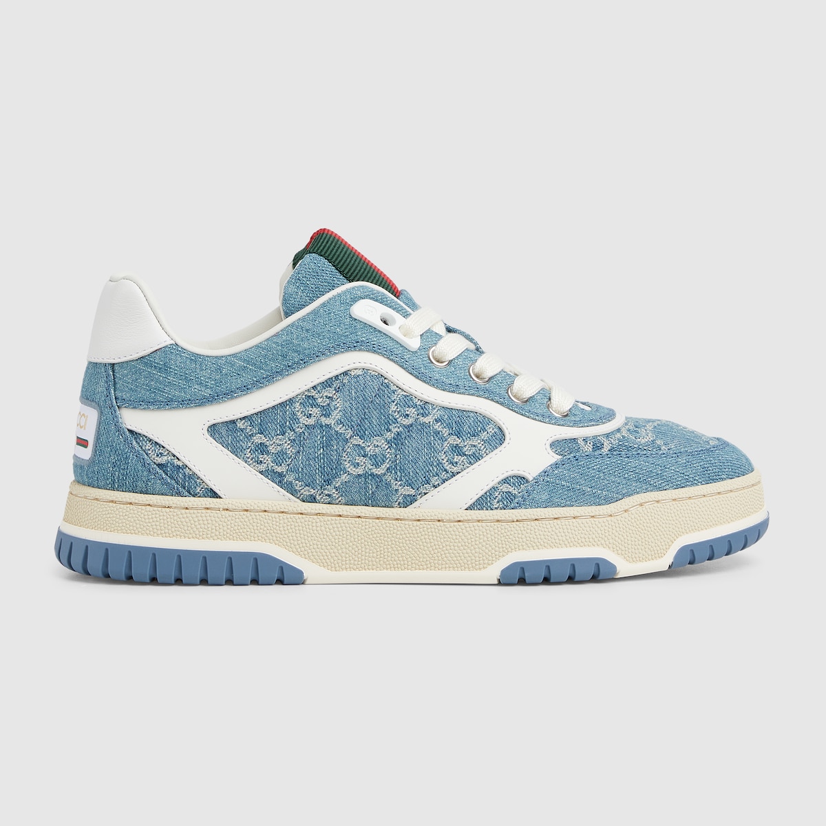 Women's Gucci Re-Web sneaker in blue denim | GUCCI® NL