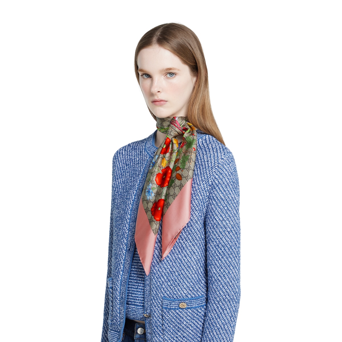 Printed silk twill carré