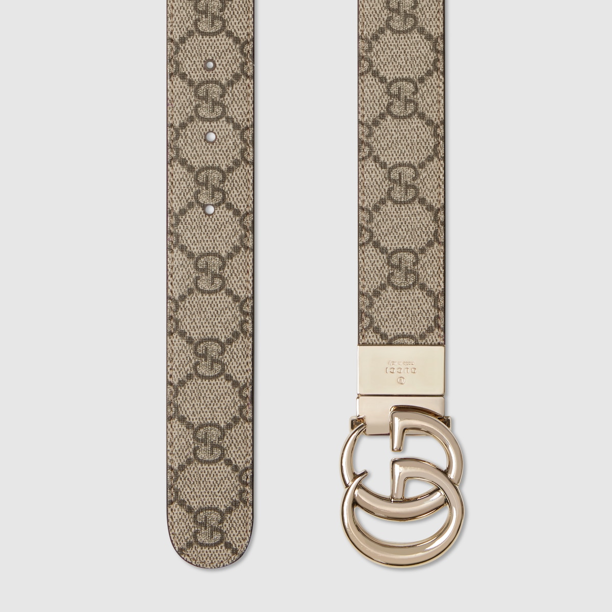 Reversible GG Marmont wide belt in beige GG Supreme and red