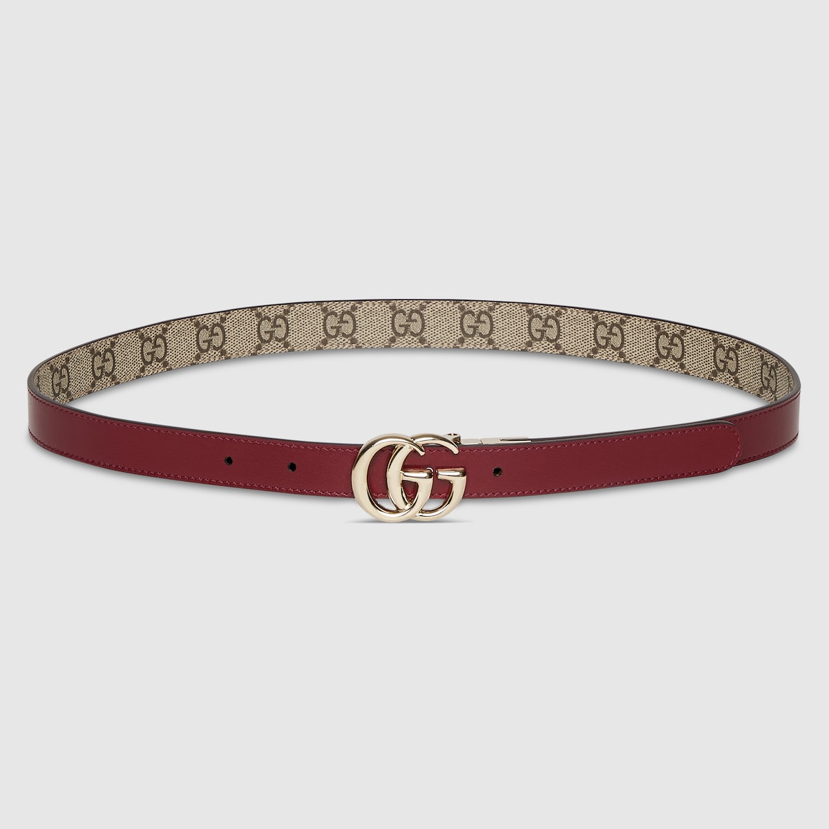 ベルト Gucci Cintura Sottile Reversibile Gg Marmont Cintura sottile reversibile GG Marmont in beige ed ebano