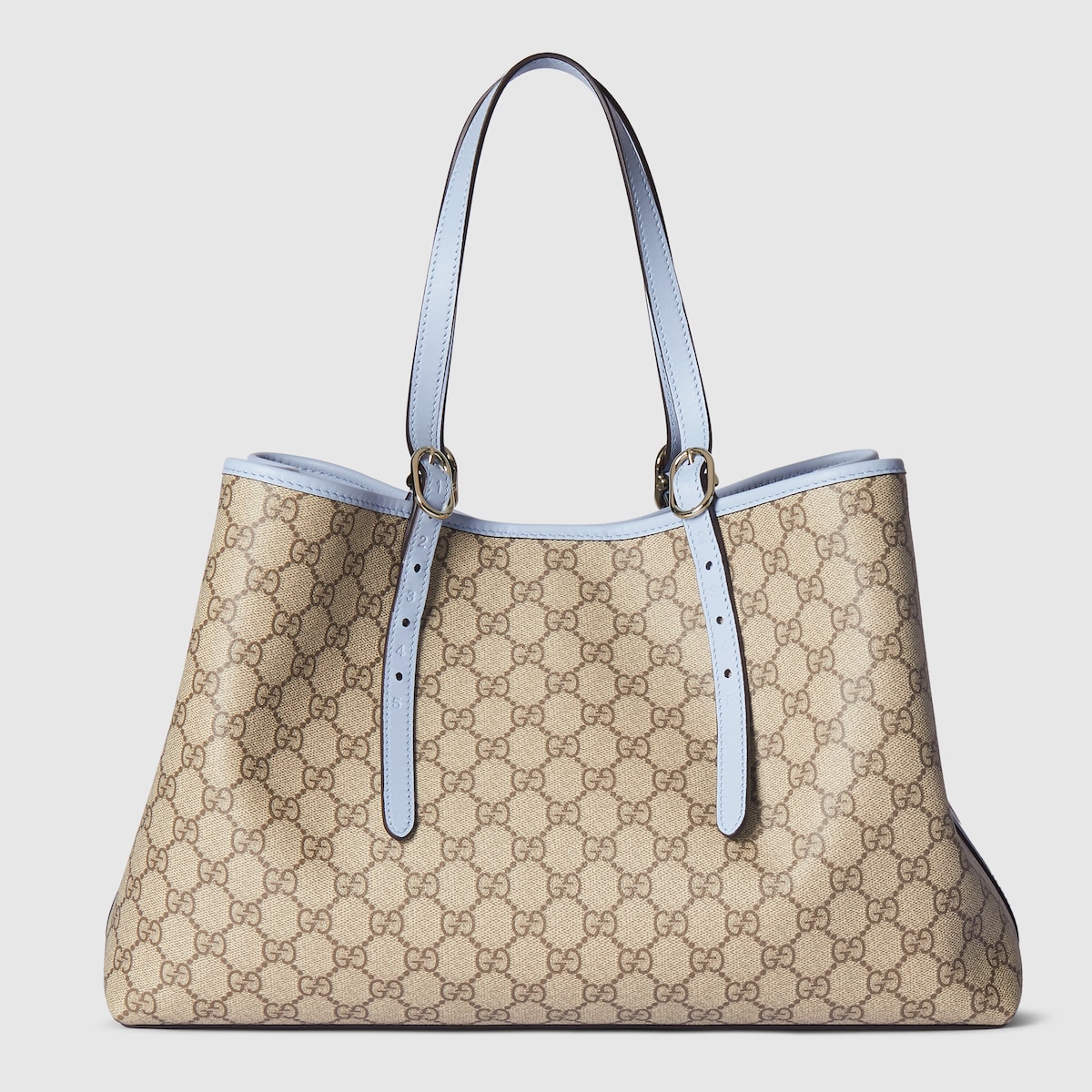 トートバッグ GUCCI FW25 Gucci Emblem GG Tote Bag (815213 AAFDV 1000) GG Emblem large tote bag in beige and dark brown fabric
