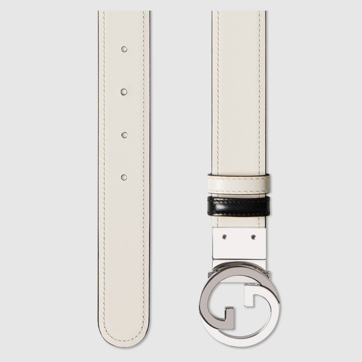 Reversible Gucci Blondie belt in black and white leather