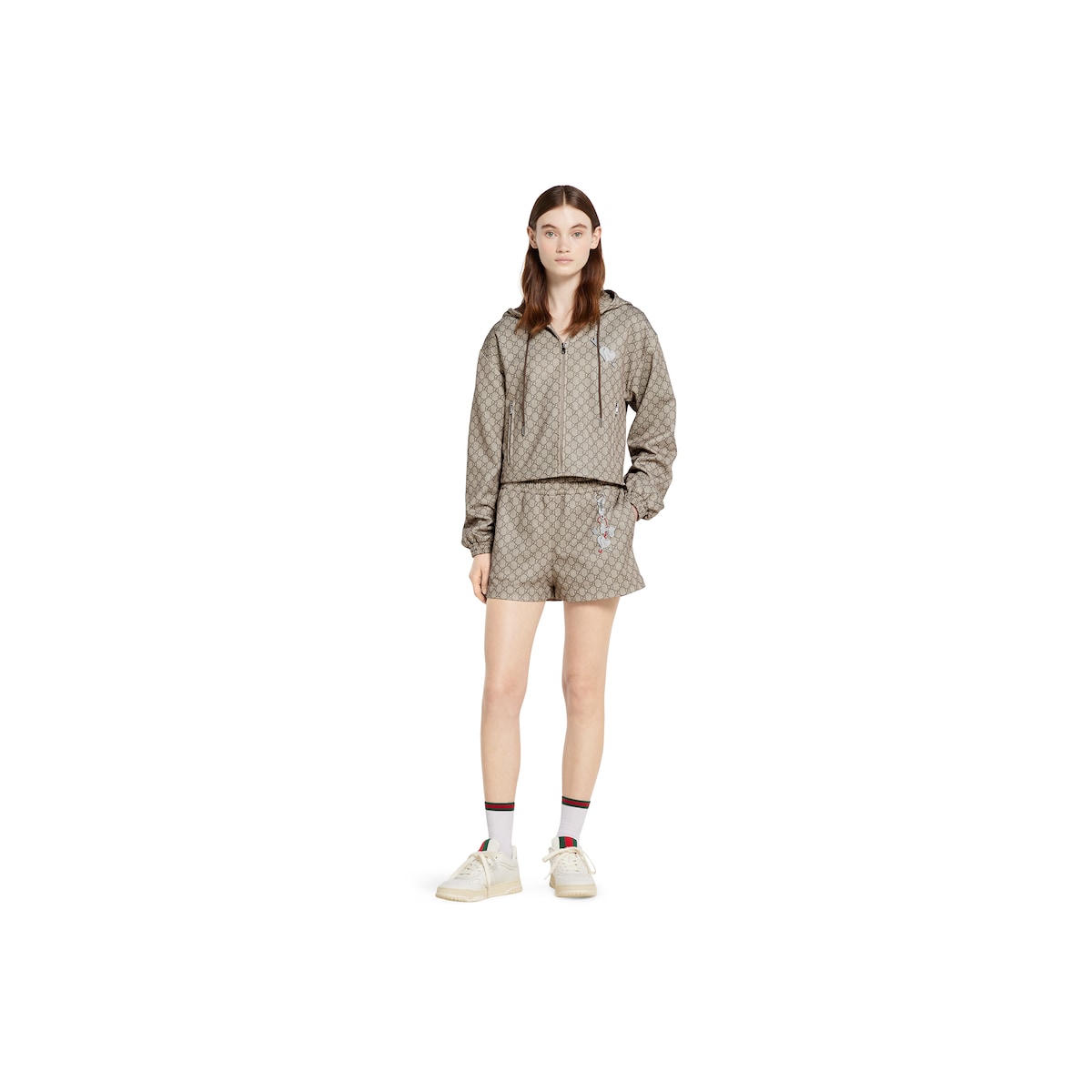 Printed technical jersey shorts