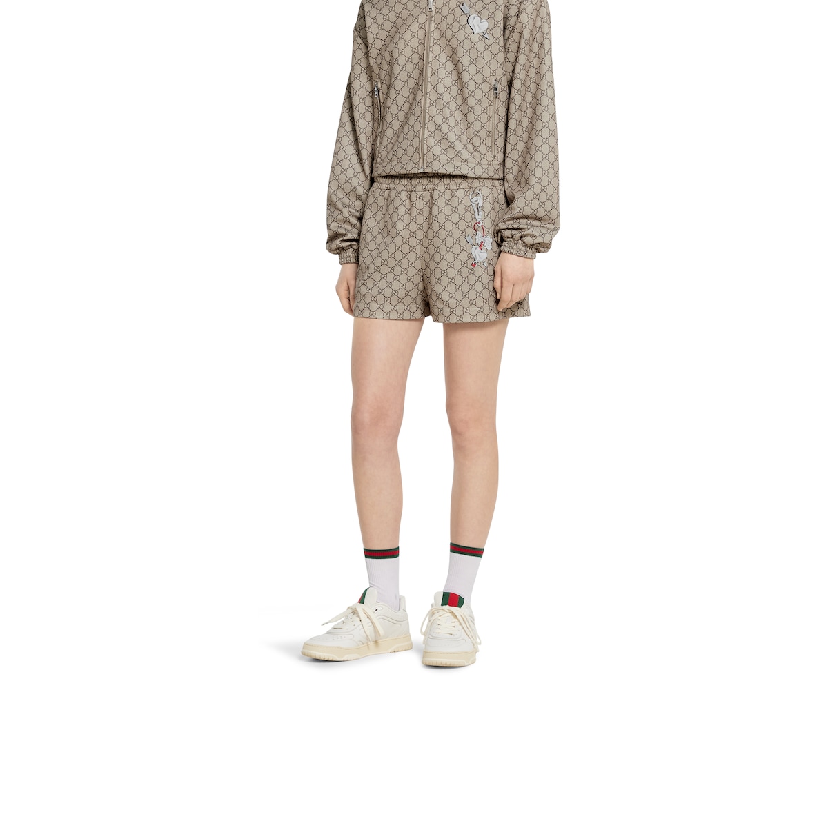 Printed technical jersey shorts
