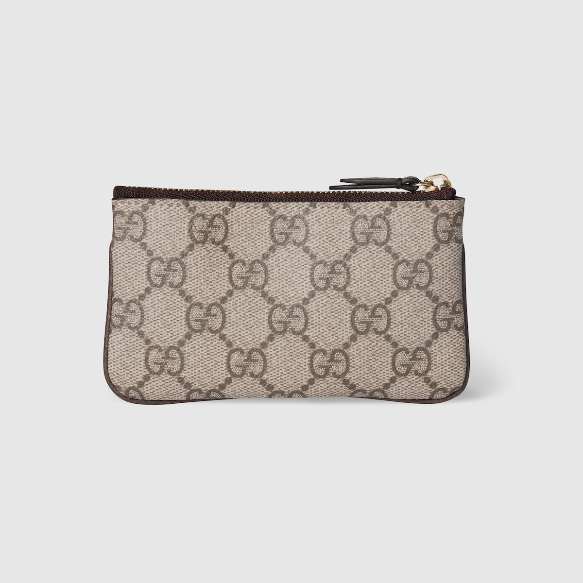 美品　GUCCI オフディア　シュシュ オフィディア〕ジップキーポーチ ・ベージュ＆ブラウン GG