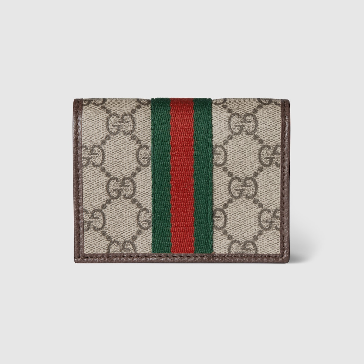★関税込み★ GUCCI LIGHT BROWN AND BEIGE WALLET GG Emblem continental wallet in beige and dark brown fabric