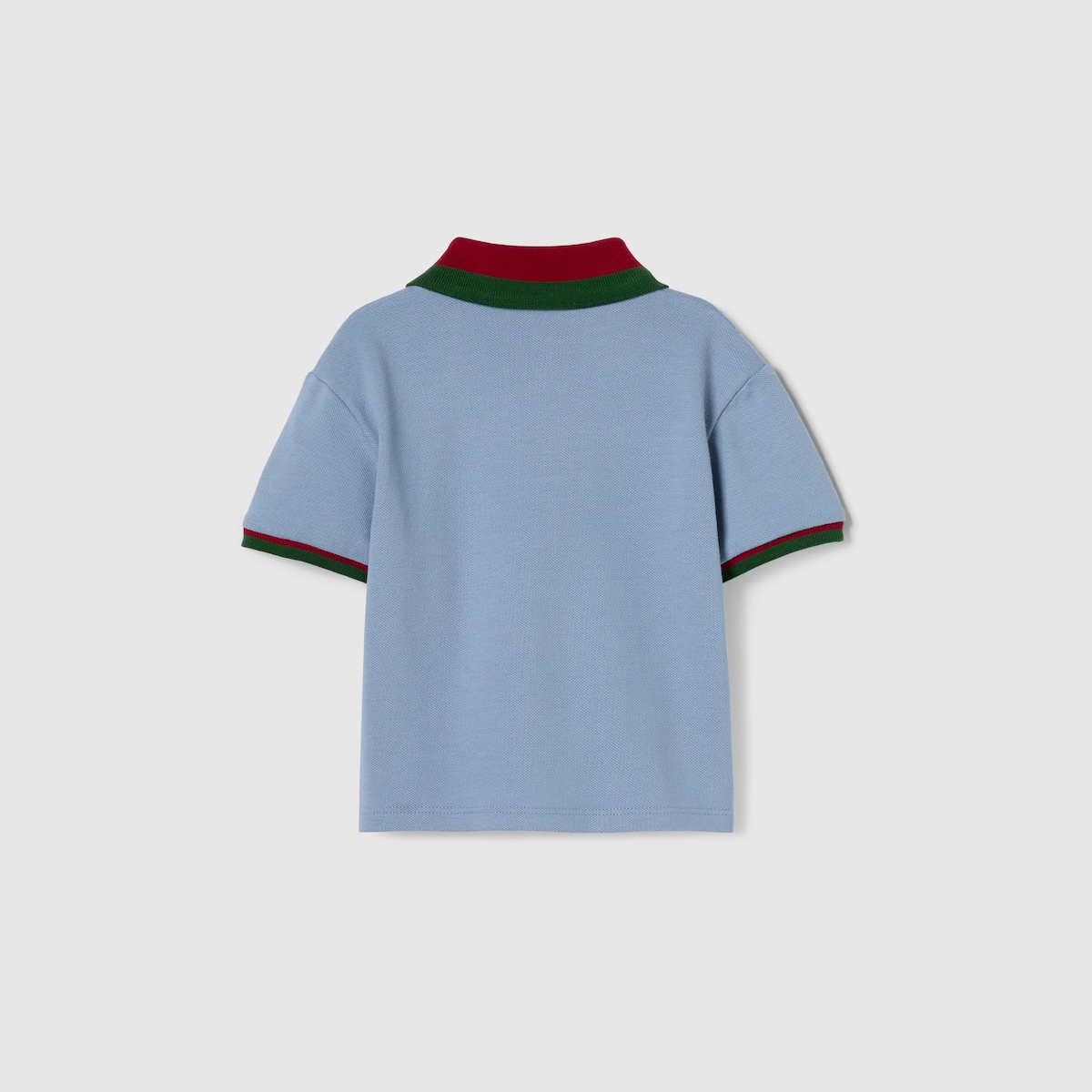 Baby cotton polo shirt with Web in light blue | GUCCI® US