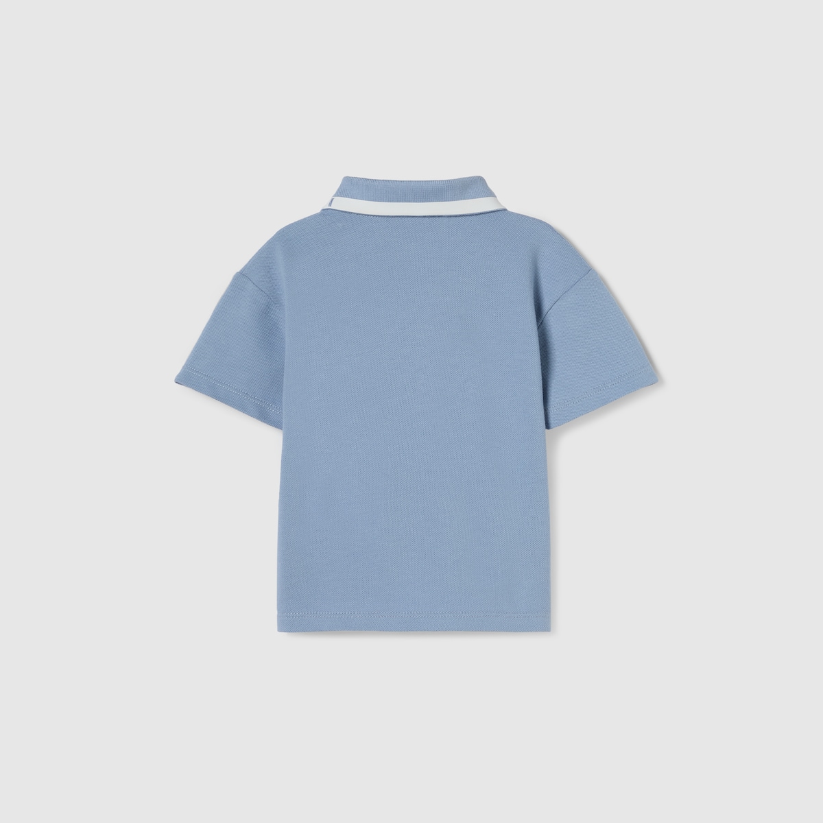 Baby cotton polo in light blue - thumbnail 2