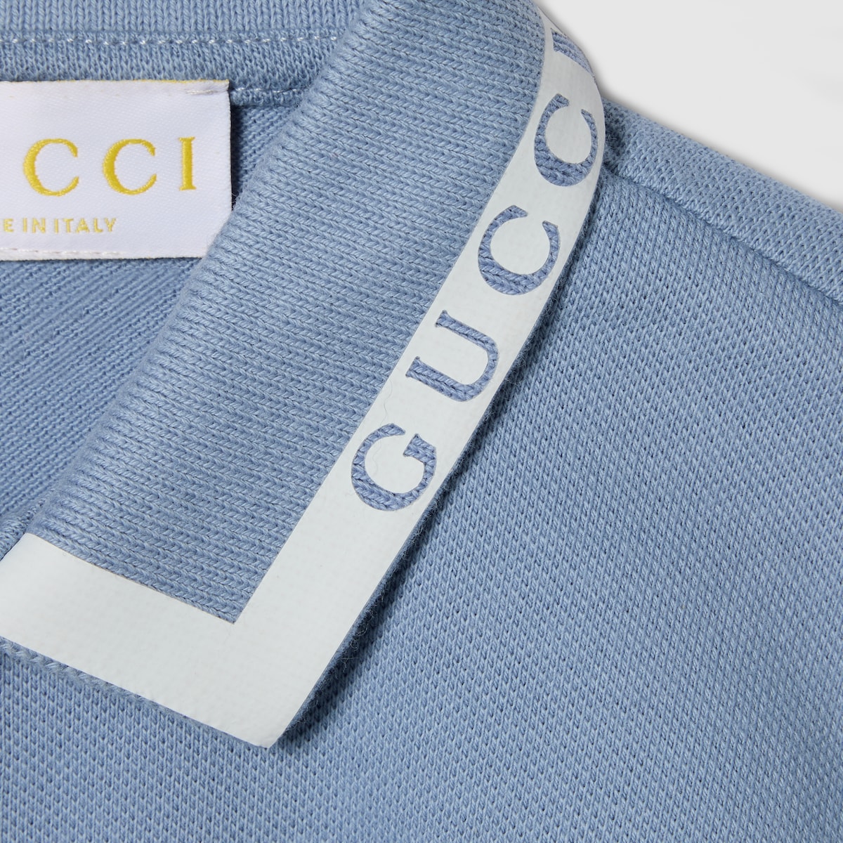 Baby cotton polo in light blue
