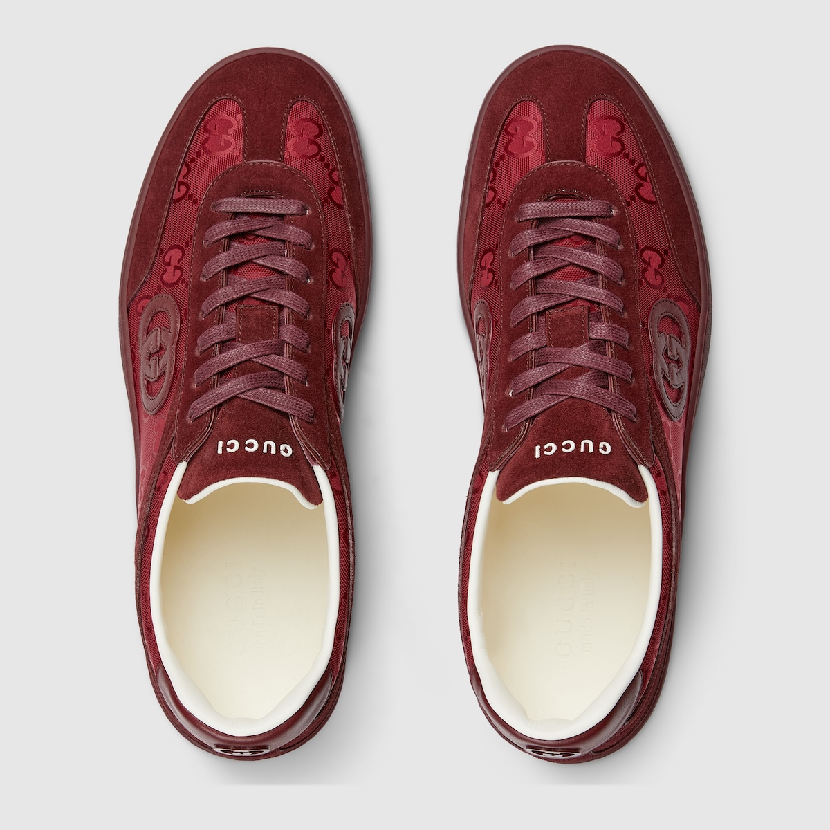 Men's G75 sneaker in Rosso Ancora suede | GUCCI® US