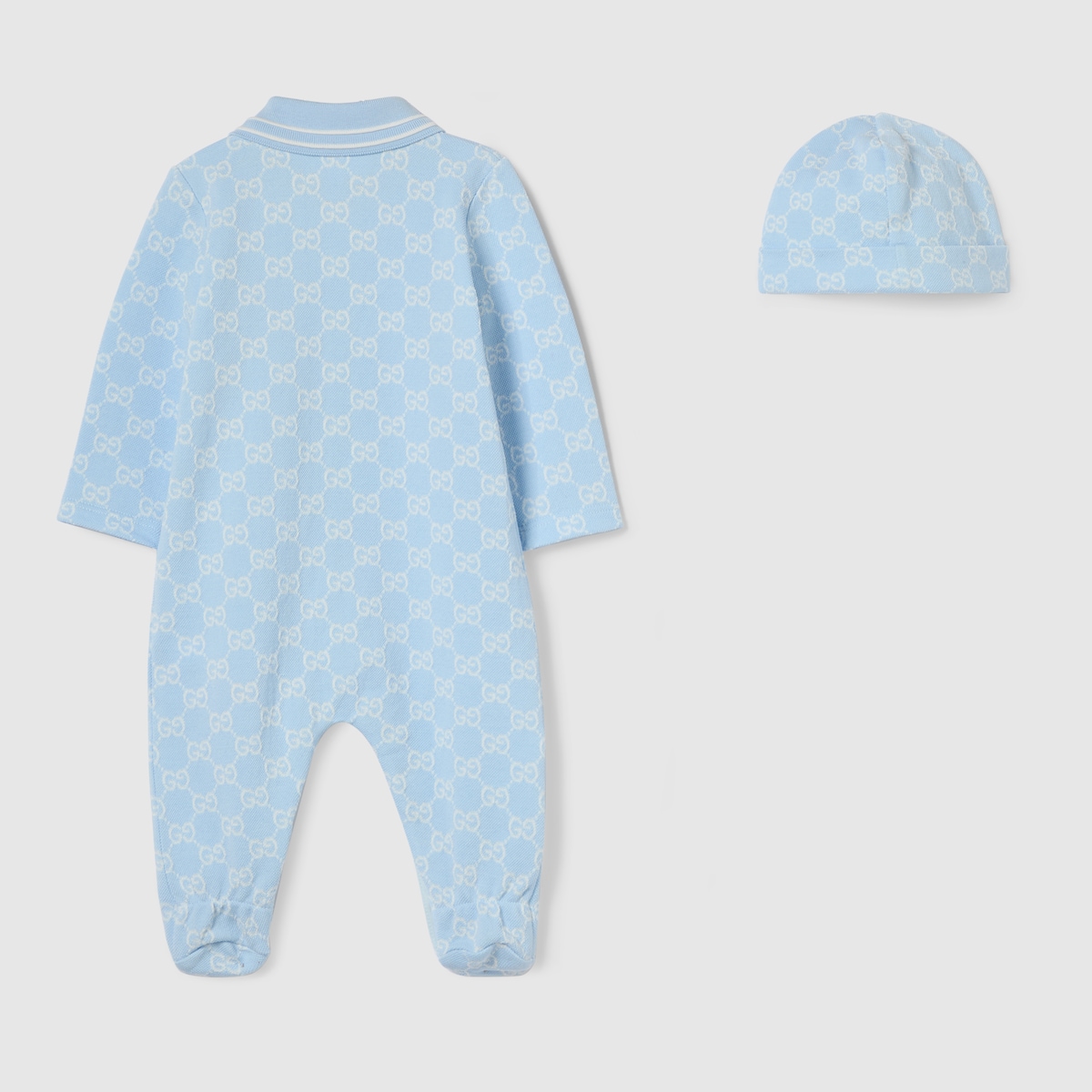 Baby cotton two-piece gift set in light grey - thumbnail 8