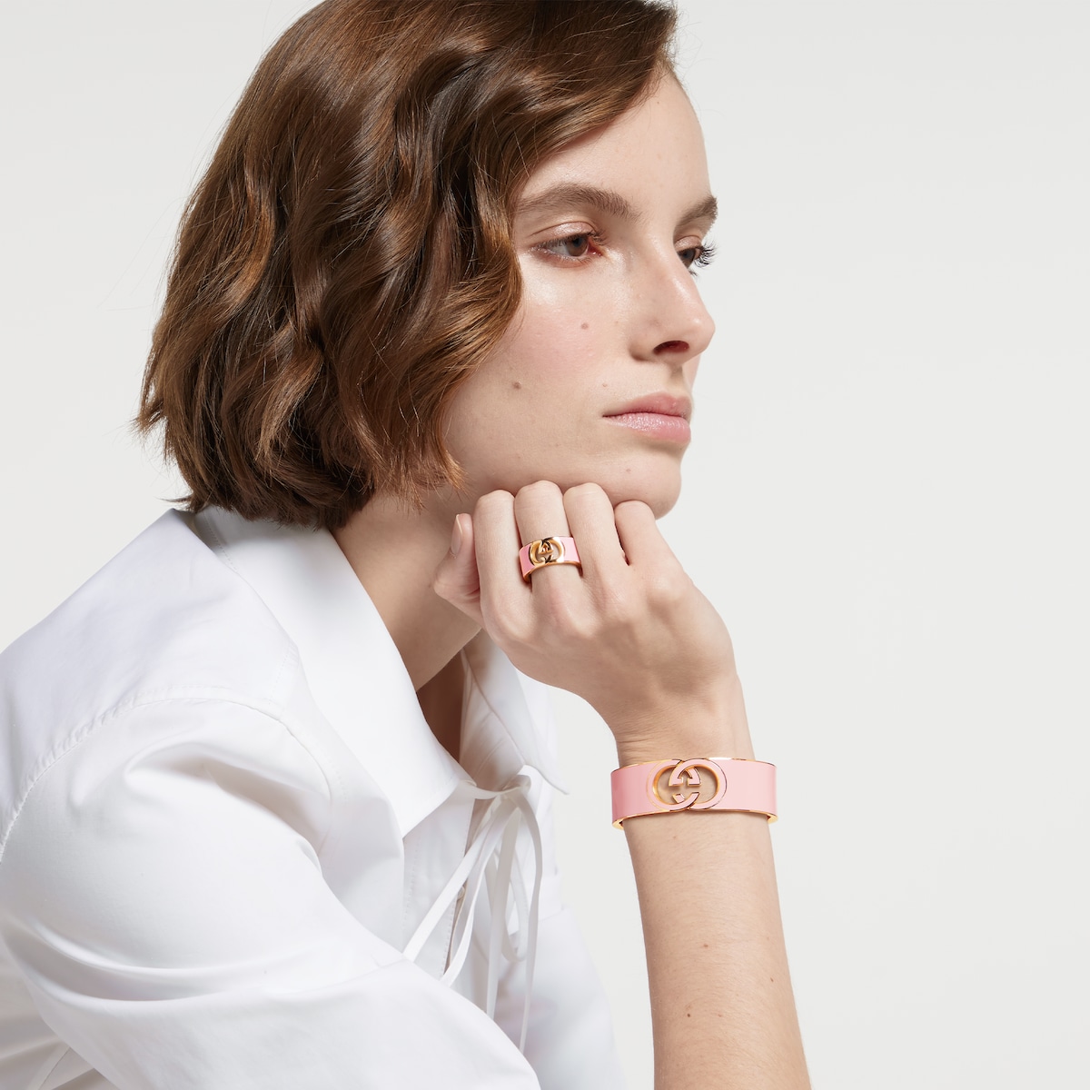 Gucci Interlocking enamel ring