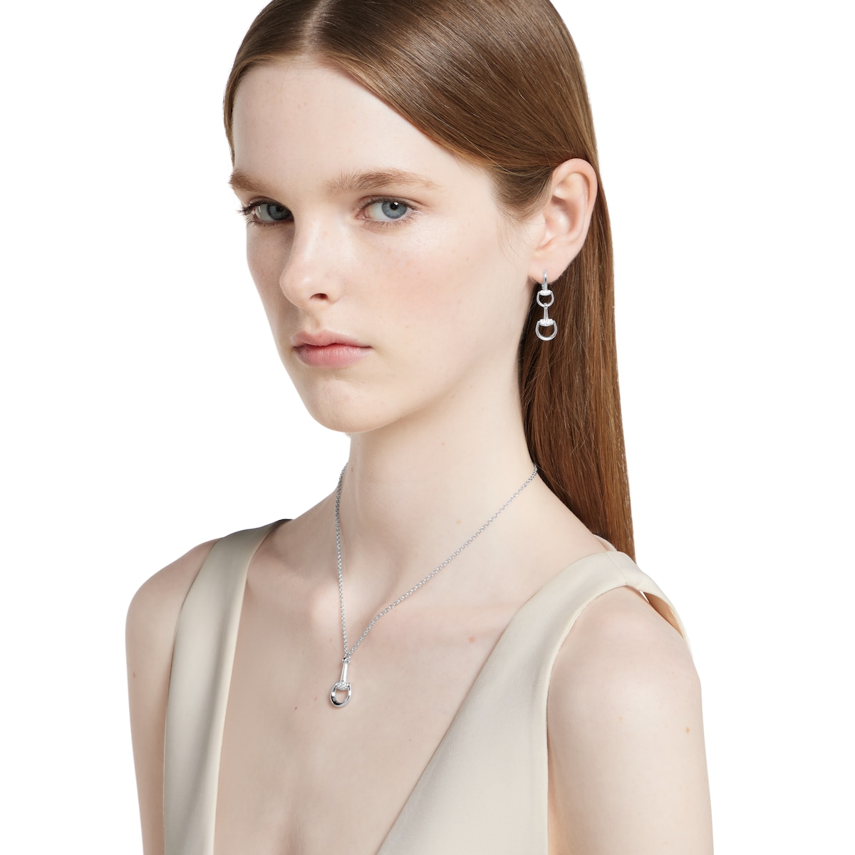 Gucci Horsebit 18k drop diamond earrings