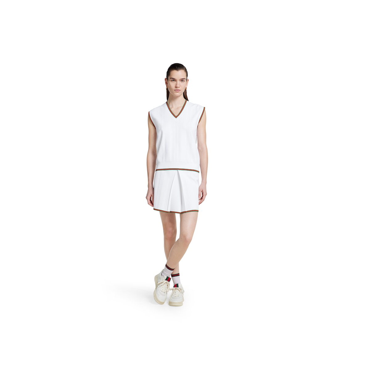 Skirt with Web trim in white | GUCCI® US
