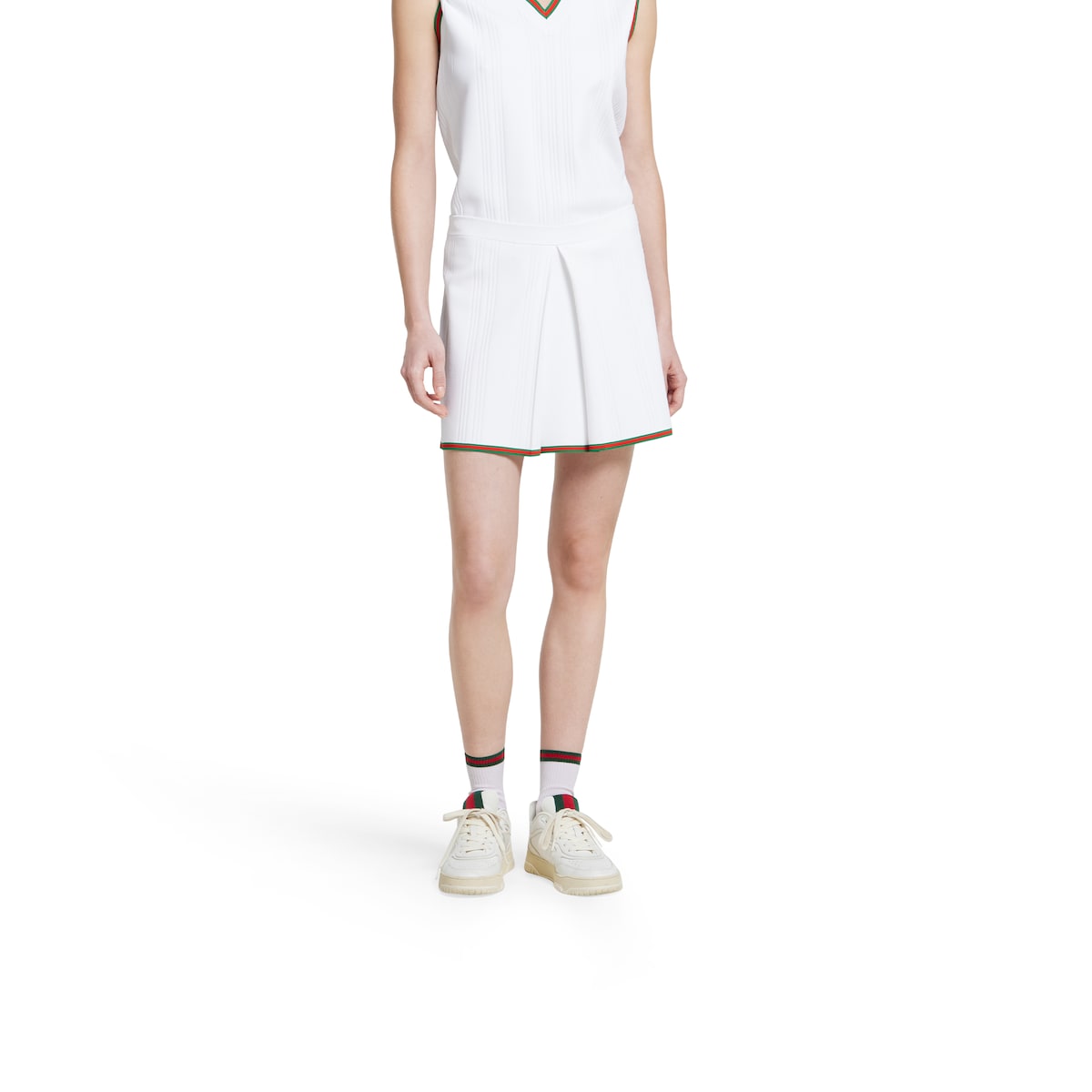 Skirt with Web trim in white | GUCCI® US