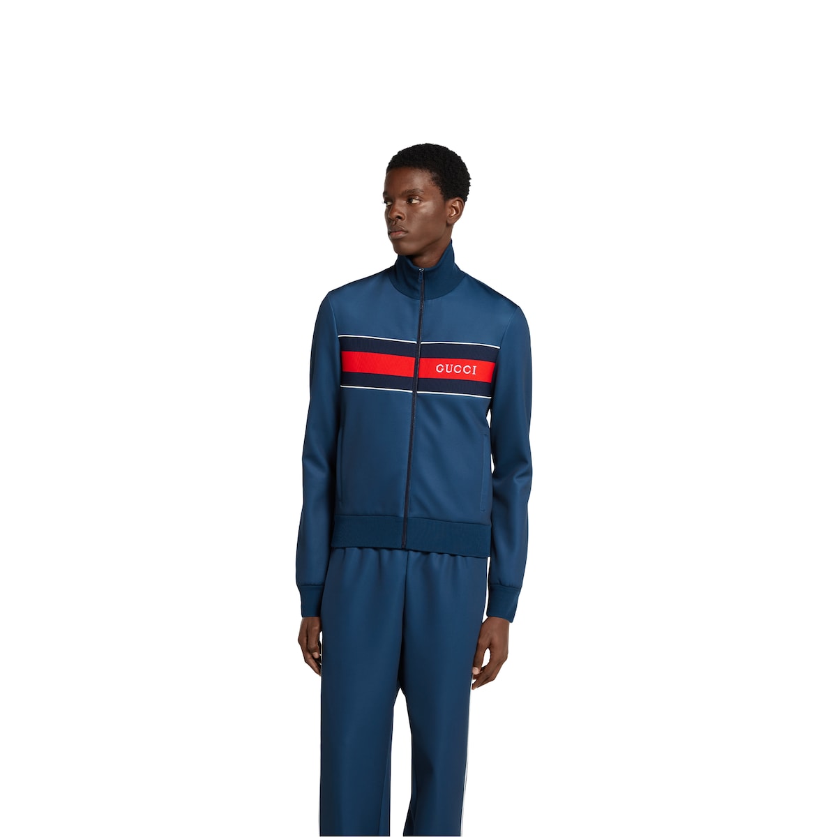 GUCCI ジップアップジャケット 赤/青 GUCCI】グッチ『ジャンボGGネオプレン ジップジャケット sizeL