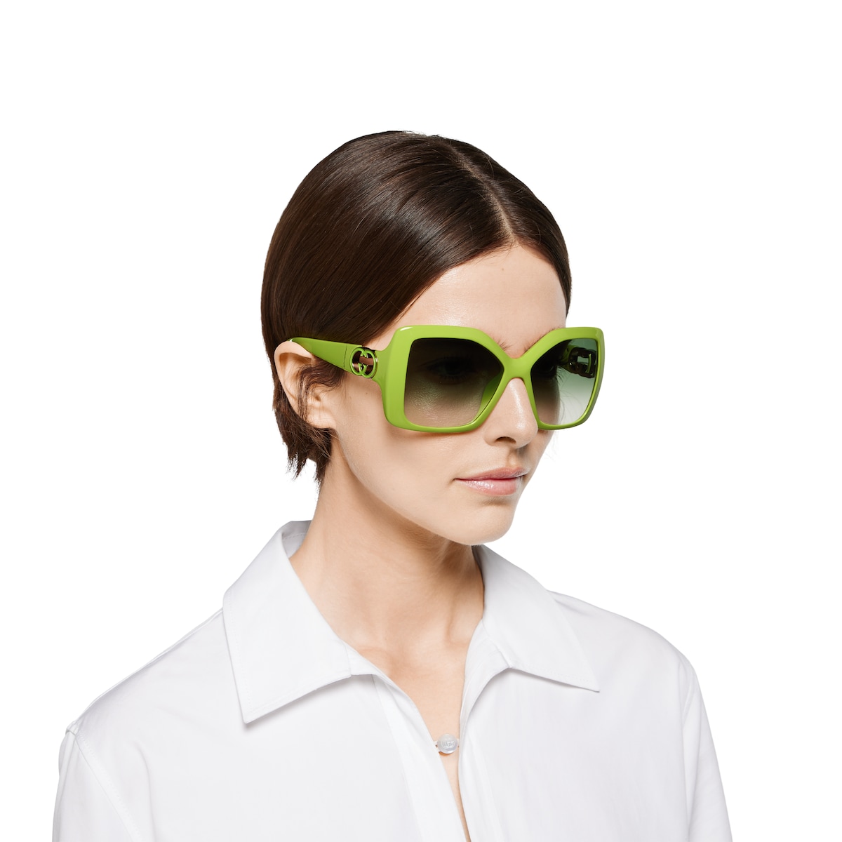 Gucci sunglasses グチサングラス Rectangular frame sunglasses in black injection | GUCCI® US