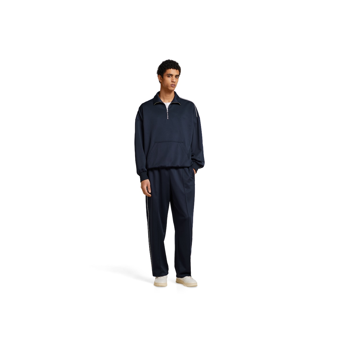 Technical jersey sweatshirt with embossed logo