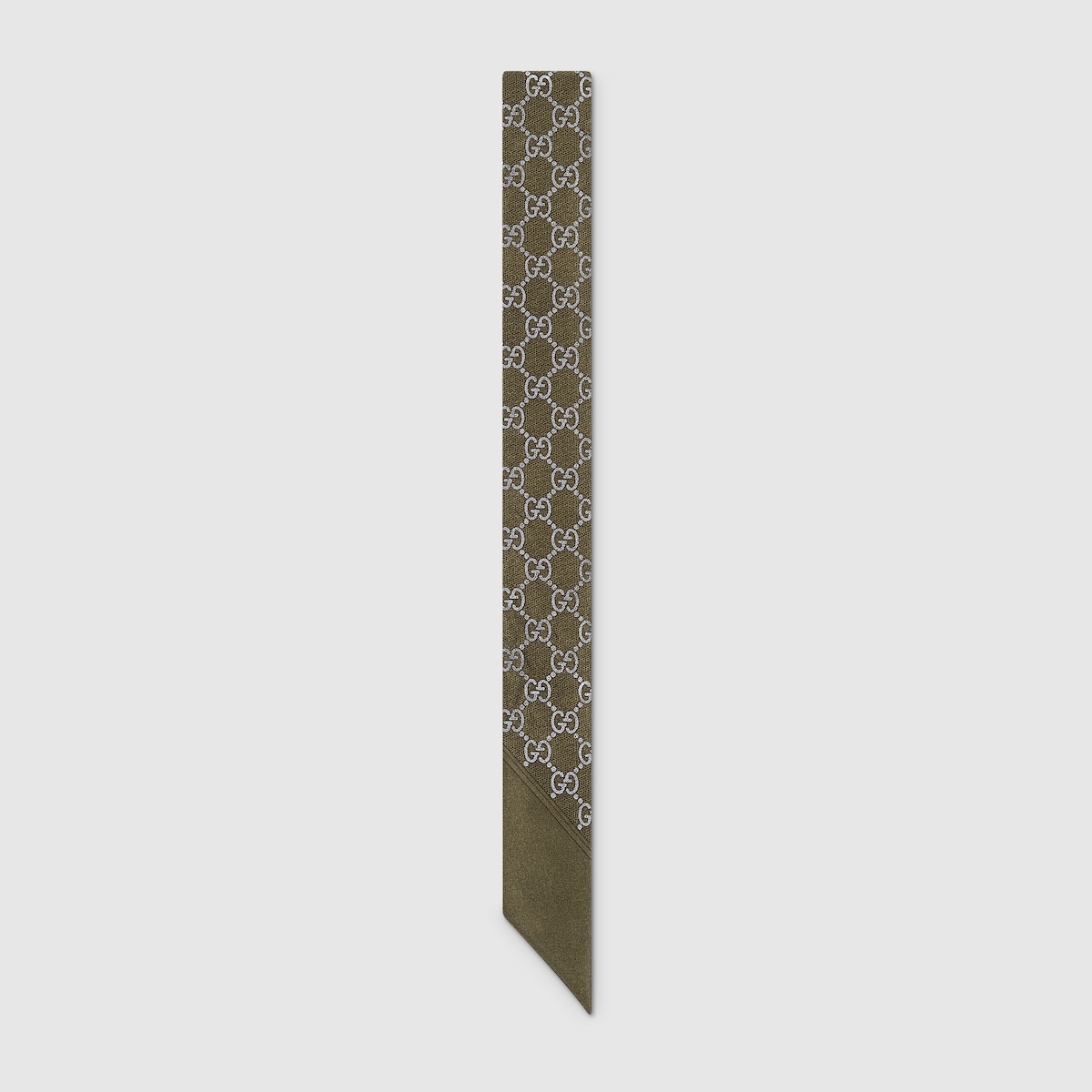 Printed silk neck bow in dark green | GUCCI® US