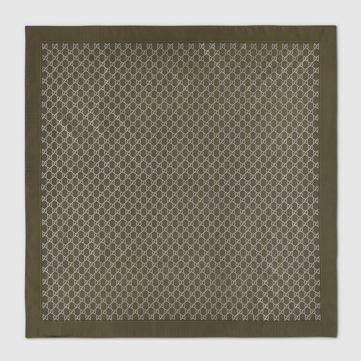 Printed silk carré in dark green | GUCCI® US