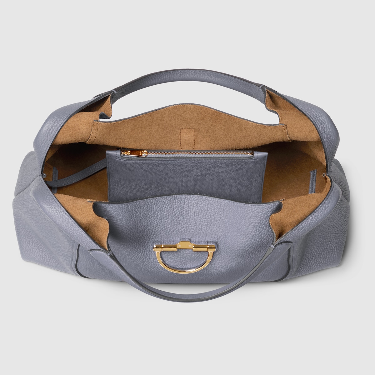 Gucci Softbit maxi shoulder bag in grey leather | GUCCI® US