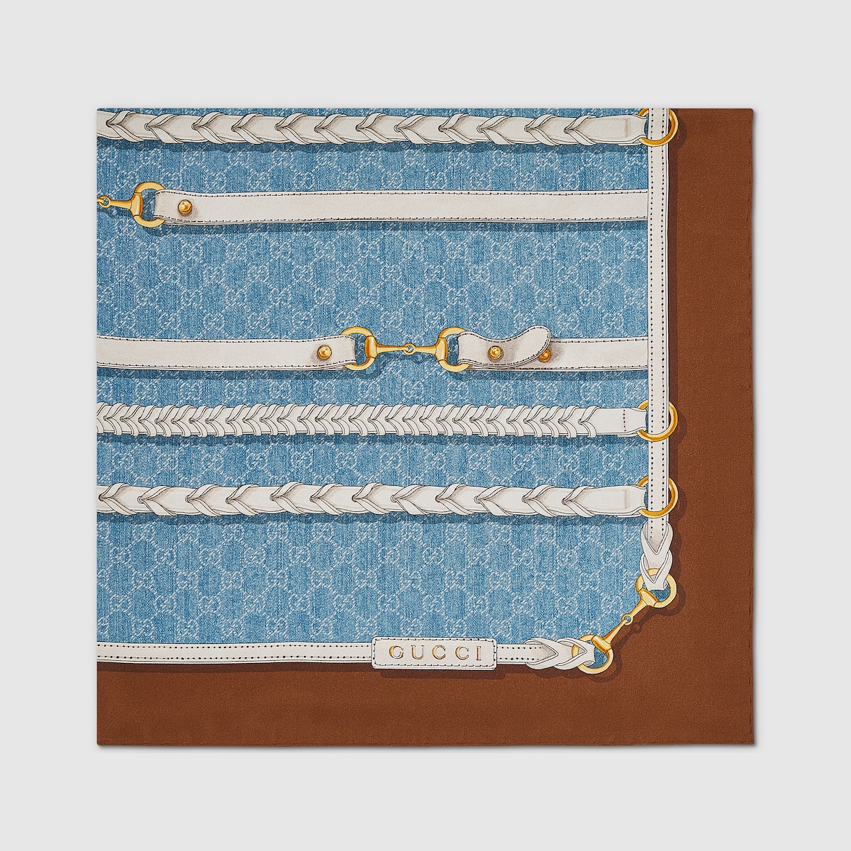 gucci グッチ　スカーフ 国内直営*GUCCI* グッチ ヘリテージ プリント シルク ネックボウ