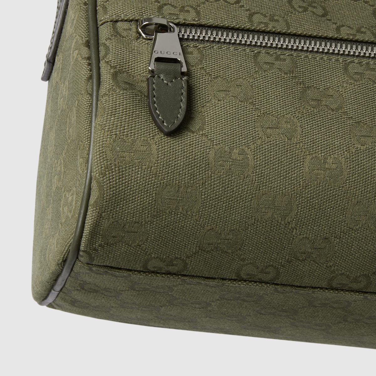 GG canvas small cylinder bag in forest green GG canvas