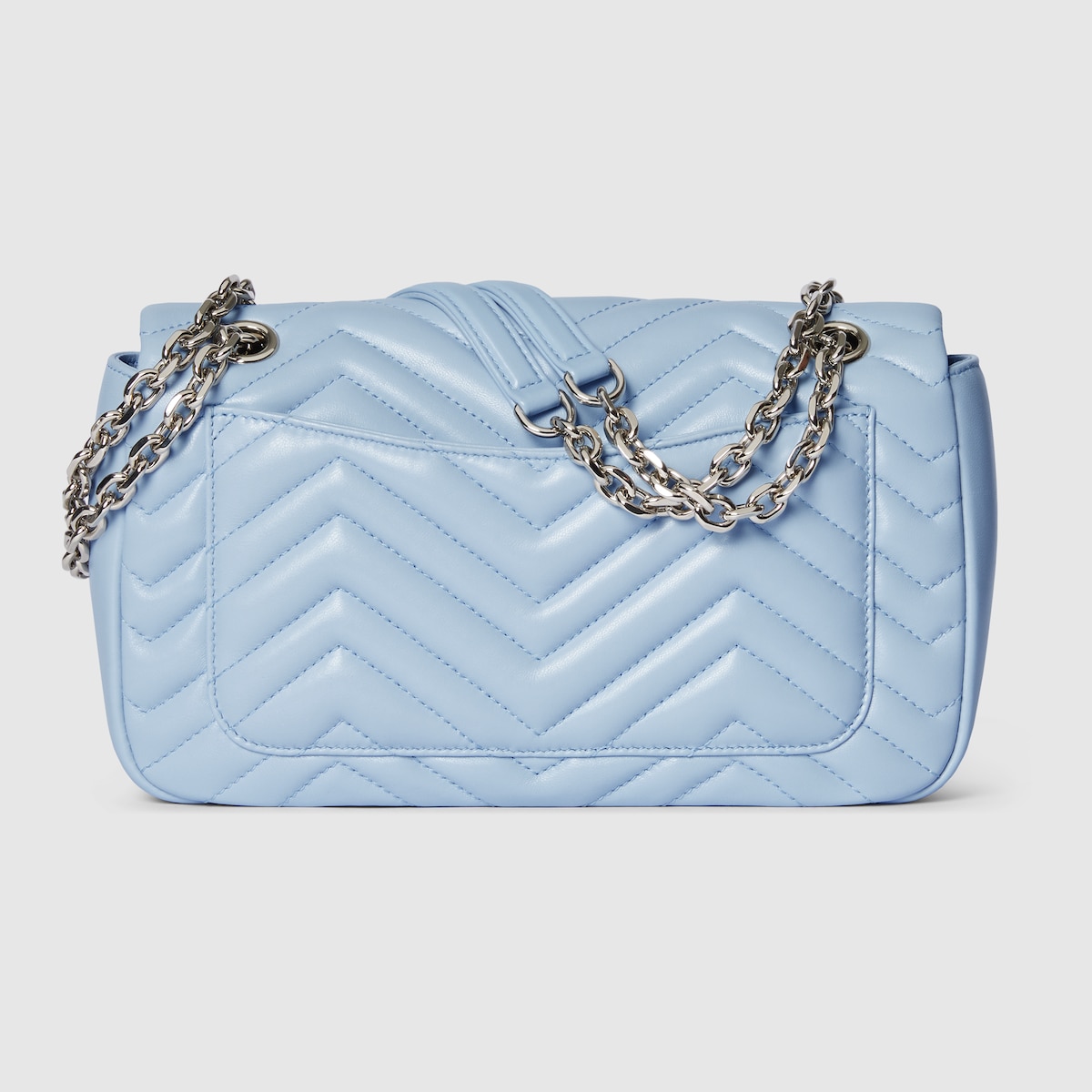 GG Marmont medium shoulder bag in light blue leather | GUCCI® US