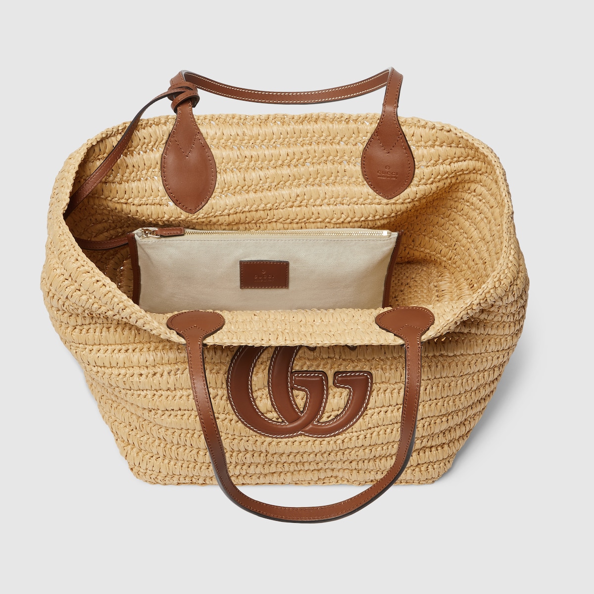 GUCCI かごバッグ ベージュ ブラック ge ベージュ系 GUCCI(グッチ) かごバッグ(レディース) - 海外