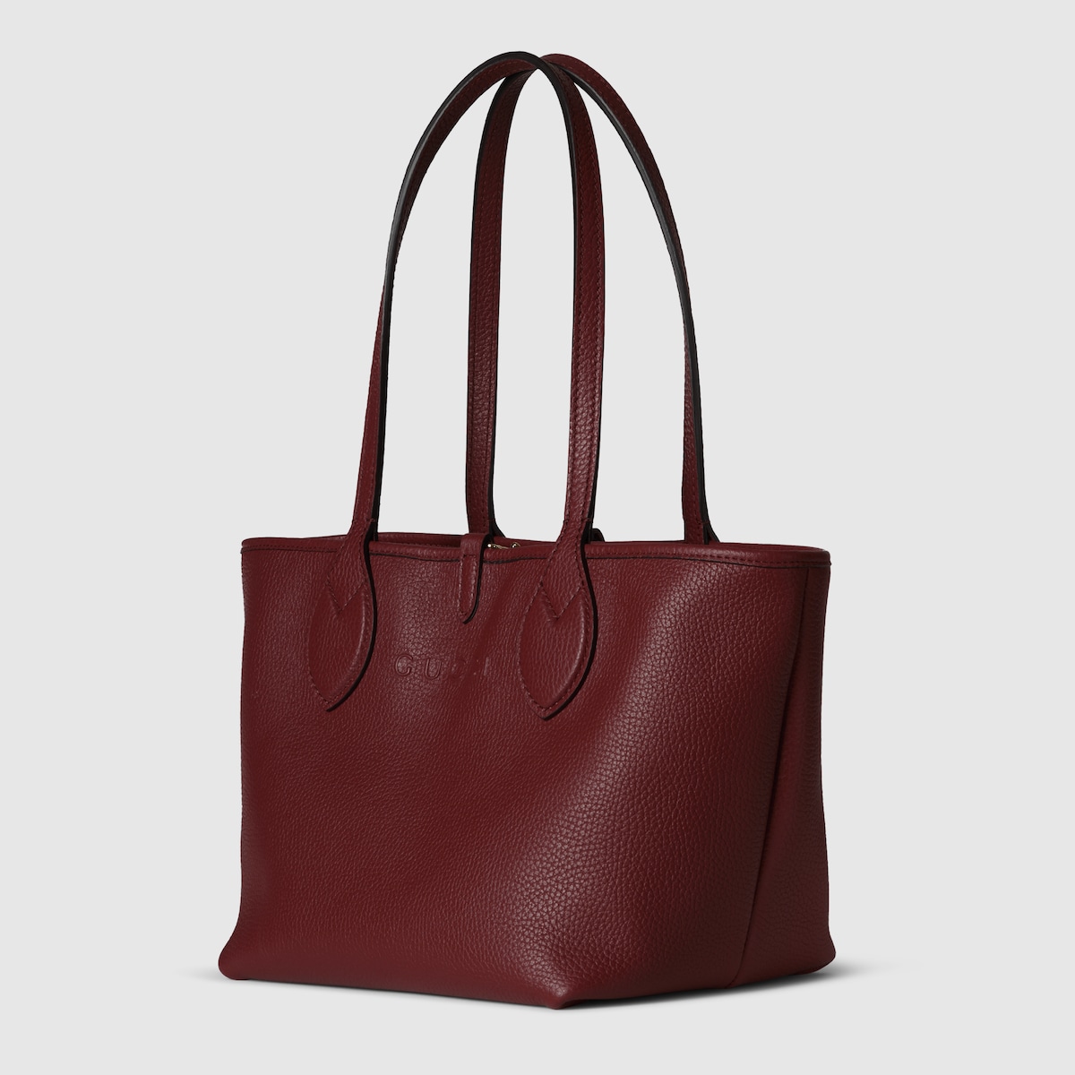 GUCCI レザートートバッグ　チャコール グッチ GUCCI トートバッグ レザー ブラウン レディース 中古