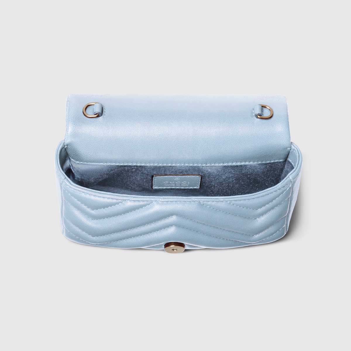 Minibolso de Hombro GG Marmont en piel azul claro | GUCCI® ES