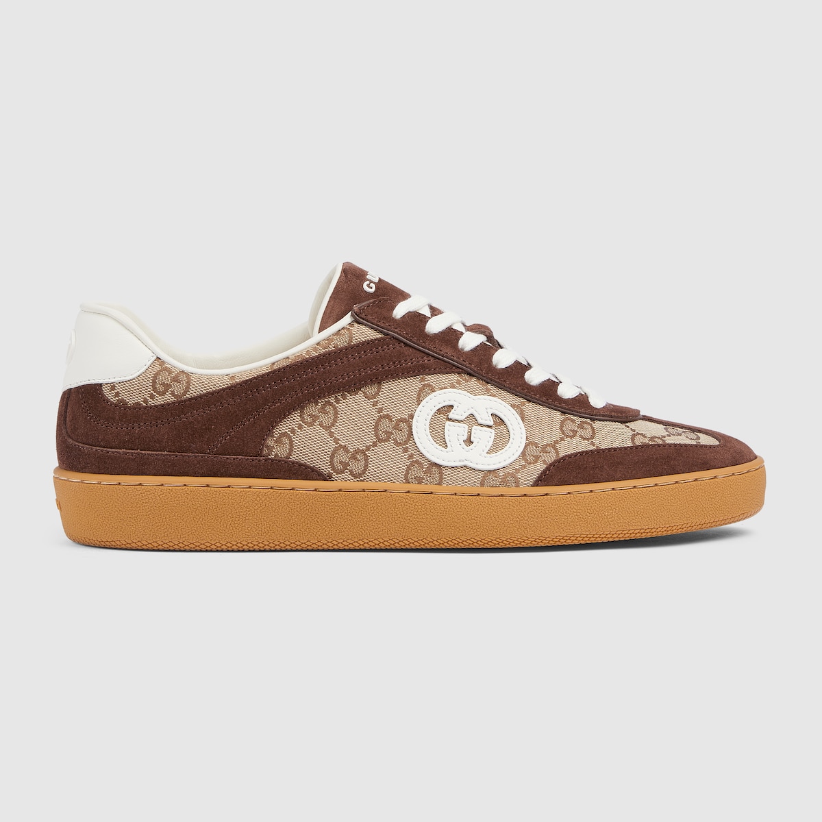 Men's G75 trainer in dark brown suede | GUCCI® UK