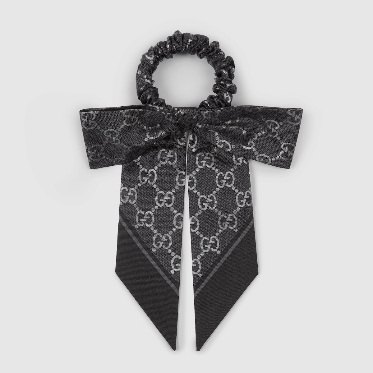 Printed silk scrunchie in black | GUCCI® US