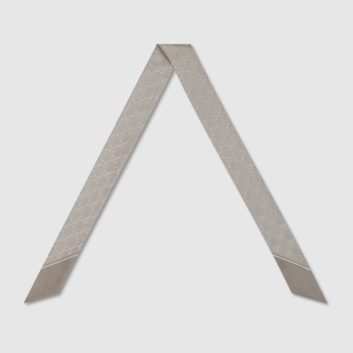 プリント シルク リボン ・ライトグレー | GUCCI公式
