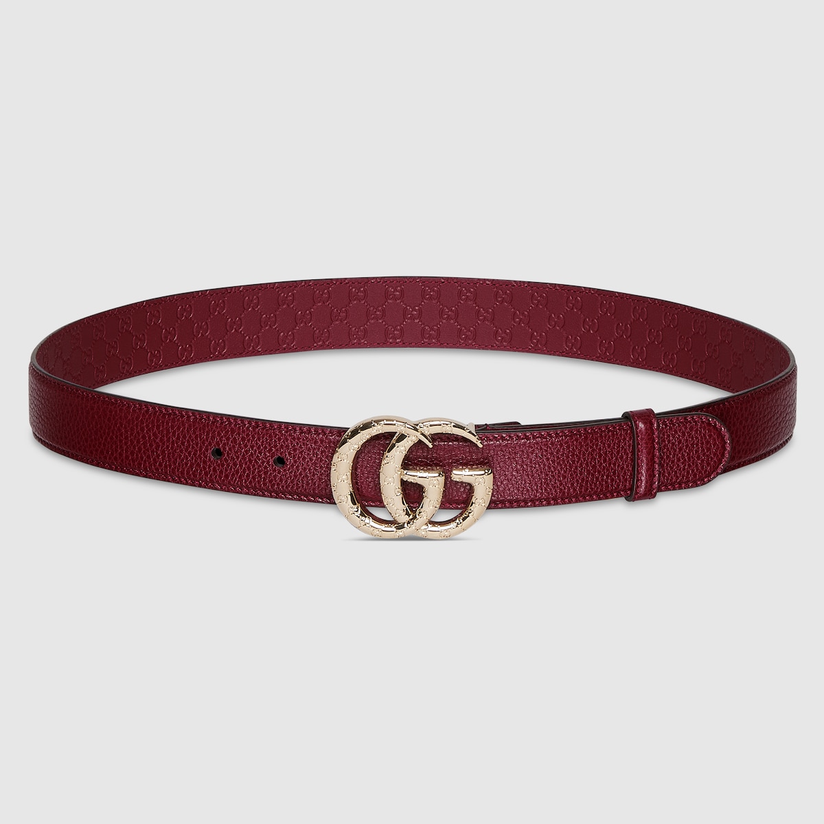 GG Marmont thin belt in Rosso Ancora red leather | GUCCI® US
