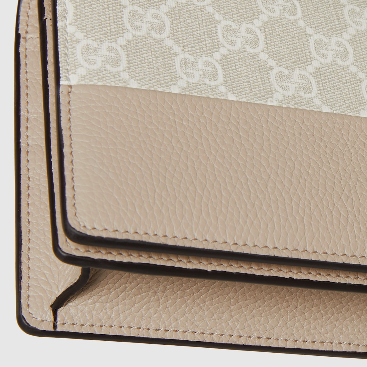GG Marmont wallet on chain in beige and white GG Supreme - thumbnail 2